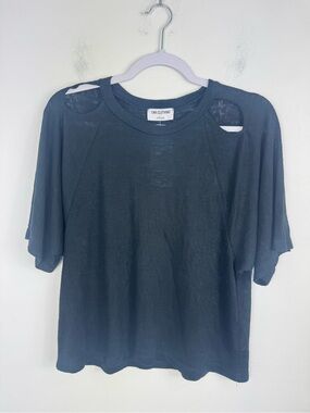 LNA Clothing Black Shoulder Cutout Tee Lightweight Knit Size XS NWT